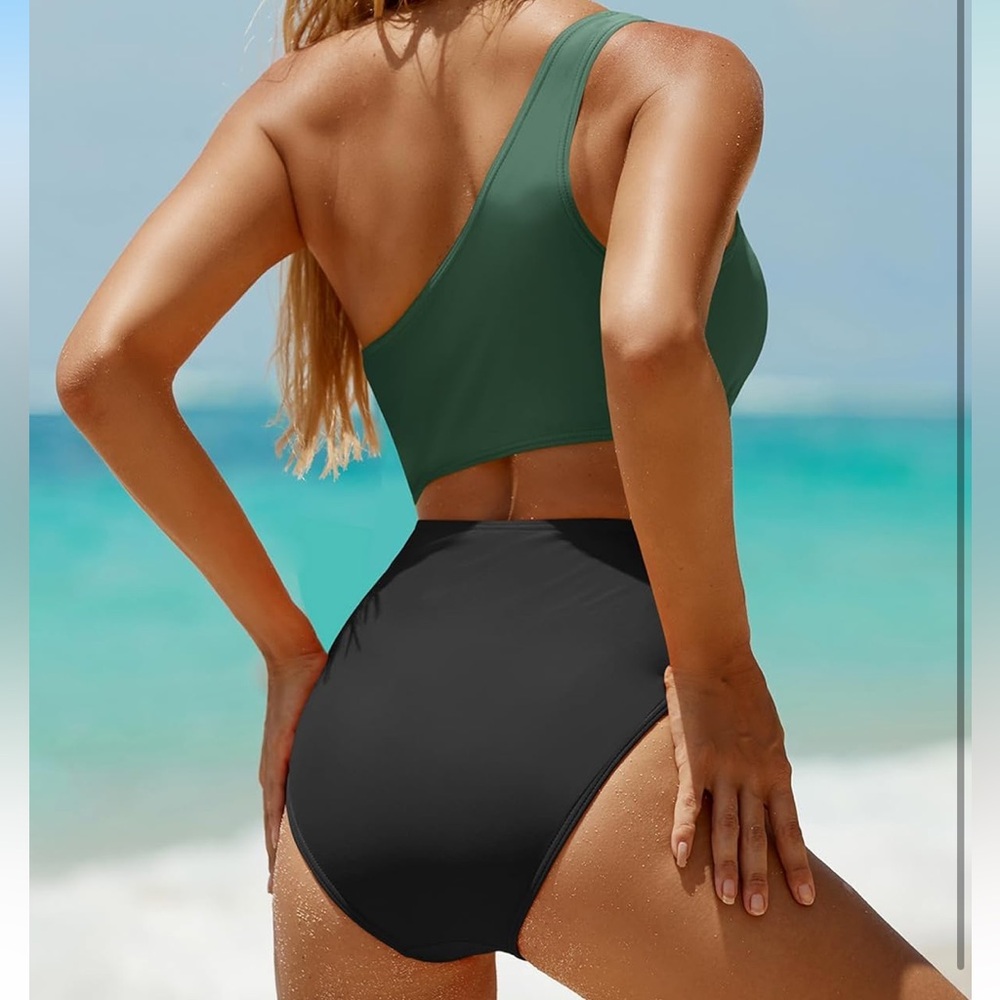 Yonique Women's One Piece Bathing Suit One Shoulder Swimsuit Cutout